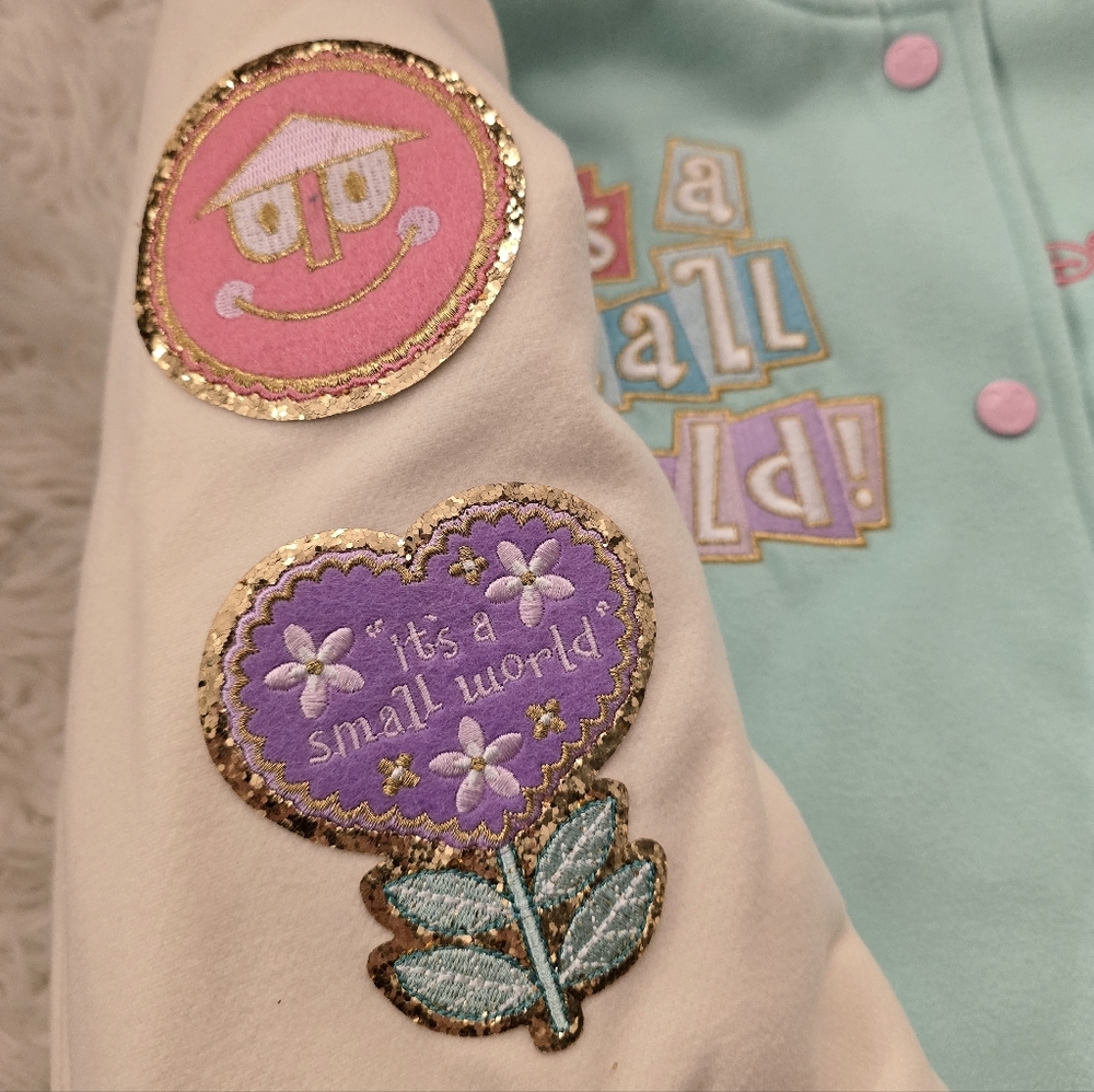 New Stoney Clover Lane Small World Varsity Jacket Coat Disney Embroidery Patch - Picture 5 of 10